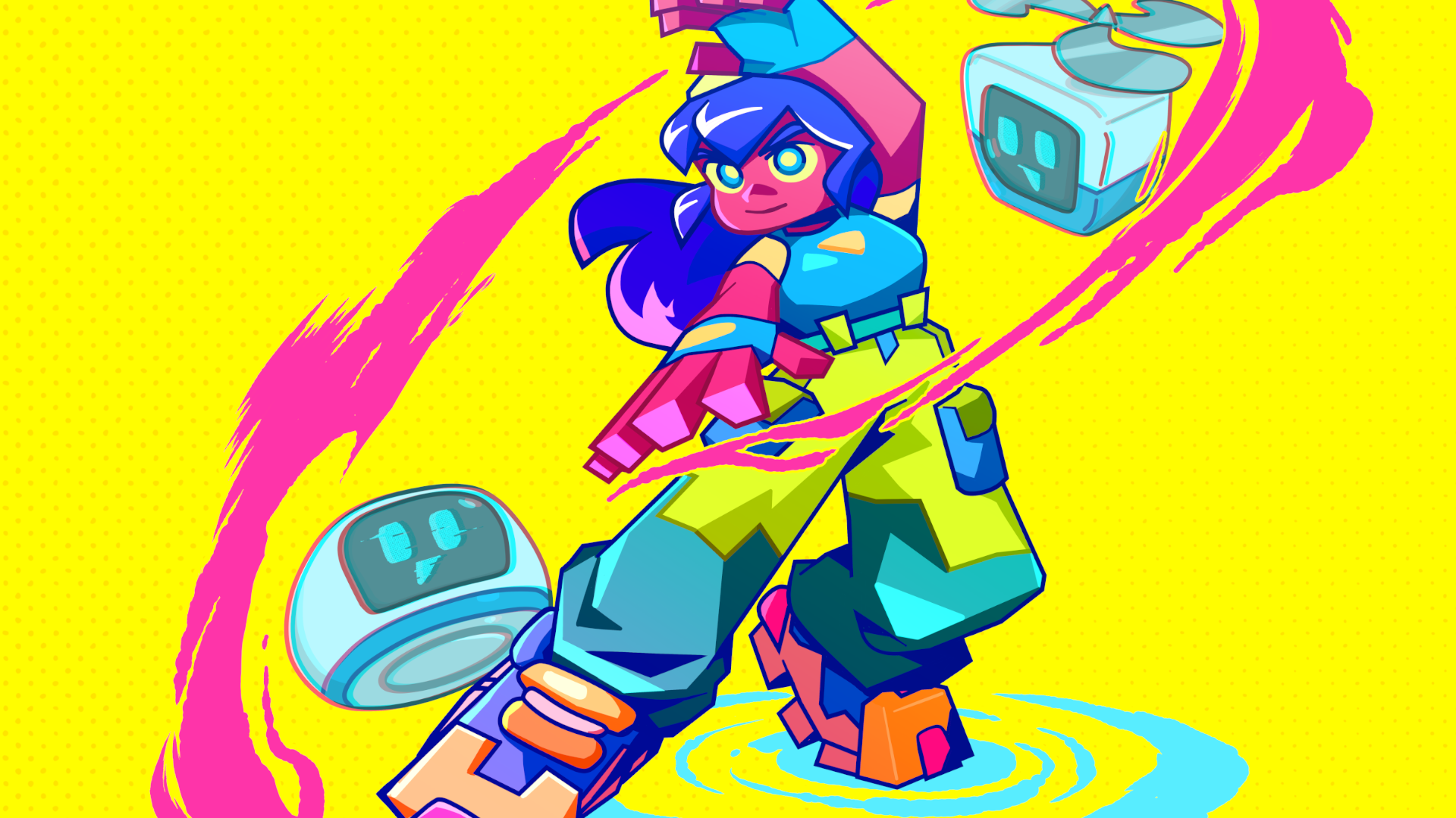 The groovin&#039;, revolutionary protagonist of All Systems Dance busts a move.
